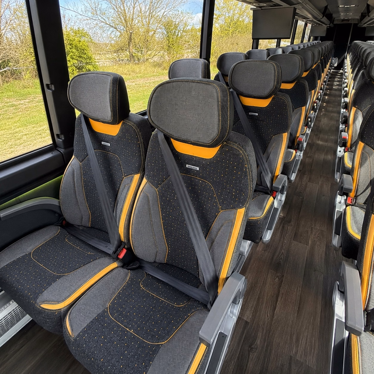 san leandro charter bus rental interior